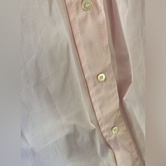 Sandro Women Shirt  French Casual Sz 0 Pink And White Striped Jeweled Button NWT - Picture 10 of 16